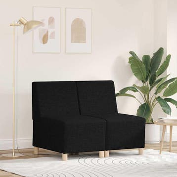 vidaXL Modulaire Sofa Eenheid Armless 2 st Zwart Stof, Verzenden