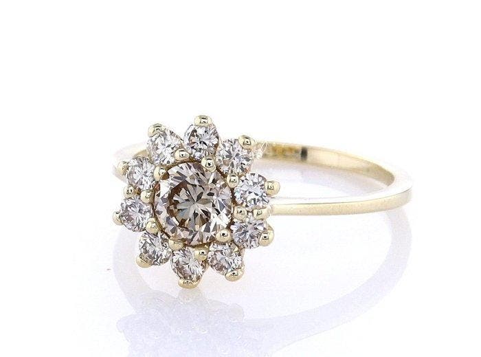 Zonder minimumprijs - Ring - 14 karaat Geel goud - 0.92ct., Bijoux, Sacs & Beauté, Bagues