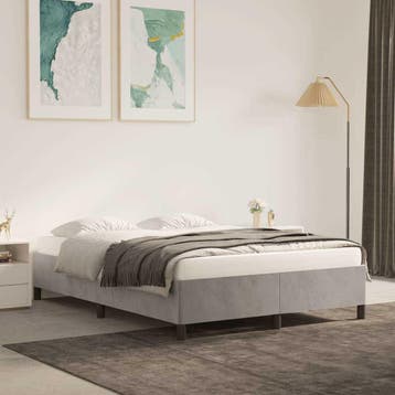 vidaXL Bedframe zonder matras 140x200 cm fluweel lichtgrijs, Huis en Inrichting, Verzenden, Nieuw