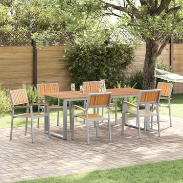 vidaXL Stapelstoel 6 st Bruin Massief Acacia Hout Stapelbaar, Tuin en Terras, Verzenden, Nieuw