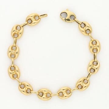 Armband - 18 karaat Geel goud - Koffieboonschakel
