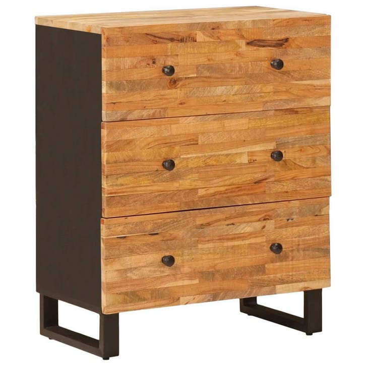 vidaXL Opslag Dressoir Bruin 60 x 33 x 75 cm Massief Mango, Maison & Meubles, Armoires | Autre, Envoi
