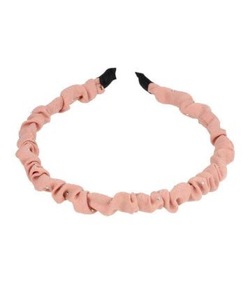 Haarband Diadeem 1cm – Glitter Steentjes – Gerimpelde Stof –, Nieuw