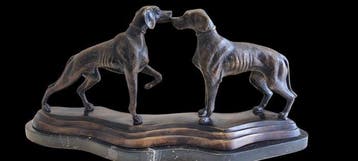 Sculpture, Hunting dogs LE BRAQUE (Vorstehhund) - 51 cm -