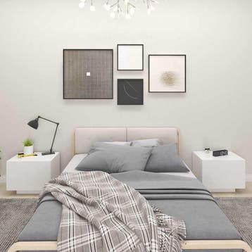 vidaXL Nachtkastje 100x35x40 cm bewerkt hout wit, Verzenden