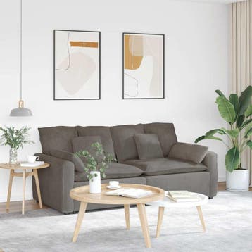 vidaXL Modulaire bank met kussens lichtgrijs, Verzenden, Nieuw