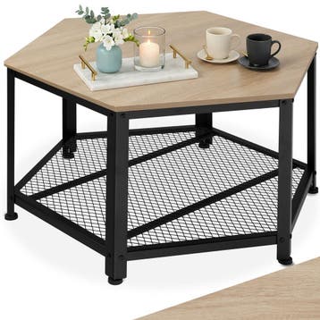 Salontafel Norwich - Industrieel licht hout, eiken Sonoma, Huis en Inrichting, Tafels | Salontafels, Verzenden, Nieuw