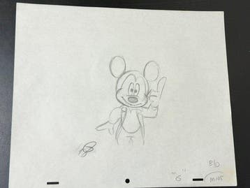 Walt Disney - Originele animatietekening van Mickey Mouse -