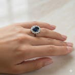 Bague - 18 carats Or blanc - 2.81ct. tw. Saphir - Diamant
