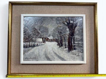 J. Mulders (XX) - Winter Landscape with Farmhouse