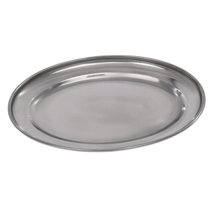 Ovale RVS serveerschaal 45cm Olympia, Zakelijke goederen, Horeca | Keukenapparatuur, Nieuw in verpakking, Verzenden