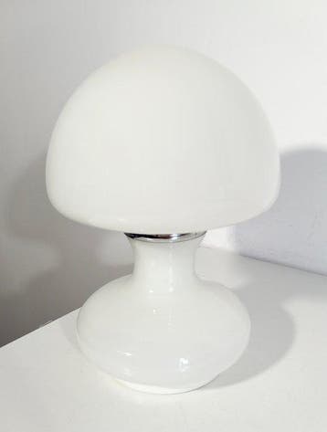 Lampe de table - Opaline - Style champignon des années 1970