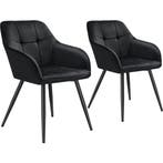 tectake Eetkamerstoel Marilyn, fluweeloptiek, gestikt patroo, Huis en Inrichting, Stoelen, Verzenden, Nieuw