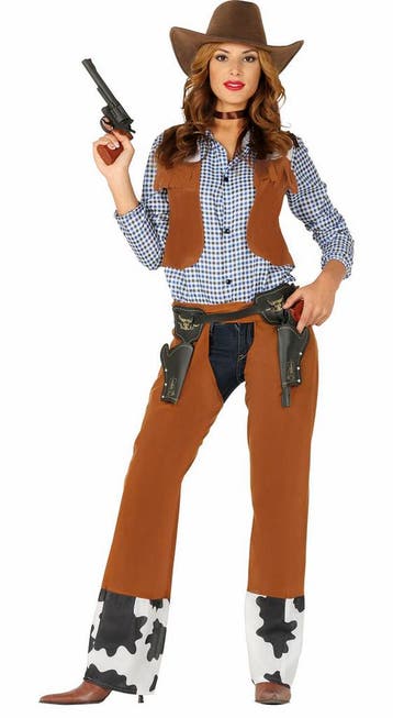 Cowgirl Kostuum Bruin Lang, Verzenden, Nieuw