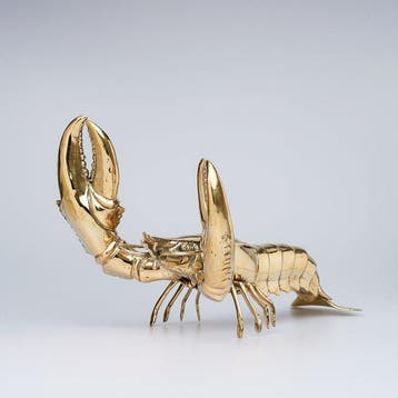 Sculpture, Large Lobster Sculpture - 21 cm - Bronze