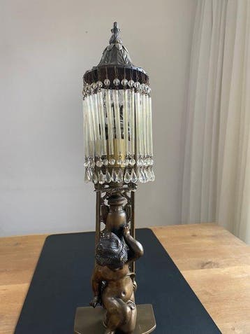 Wandlamp - Gegoten messing - Louis XV Revival Putto
