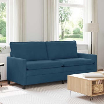 vidaXL bank / zetel Blauw 196 x 81 x 87,5 cm Fluweel, Huis en Inrichting, Verzenden, Nieuw
