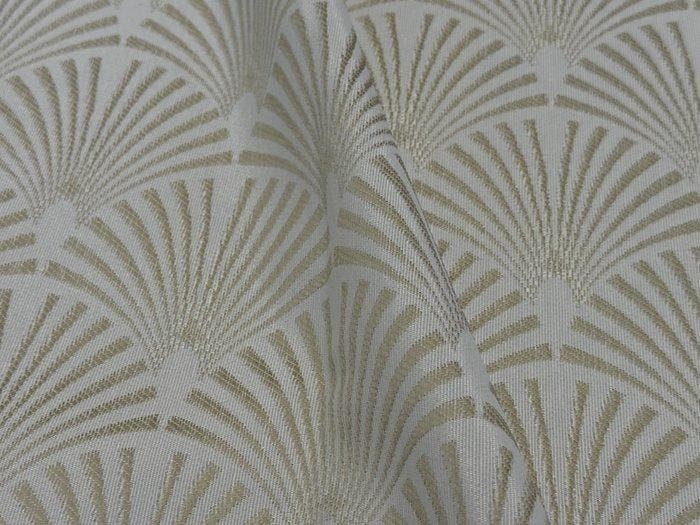 Elegante Jacquardstof Art Déco in beige en ivoor – GCFabrics, Antiek en Kunst, Antiek | Tapijten, Tafelkleden en Textiel