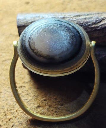 Zilver Ring - Schapenoogagaat Zilver (Zonder minimumprijs)