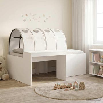 vidaXL Bed met Tunnel 3 st Wit Bewerkt hout, Huis en Inrichting, Slaapkamer | Bedden, Verzenden, Nieuw