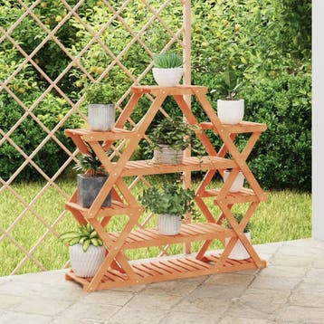 vidaXL Plantenstandaard 110x25x105 cm massief vurenhout, Verzenden