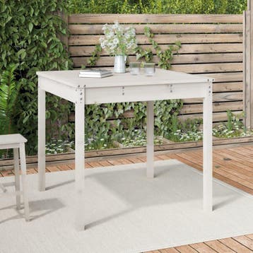 vidaXL Tuintafel 82,5x82,5x76 cm massief grenenhout wit, Tuin en Terras, Verzenden, Nieuw