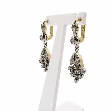 Oorbellen - 18 karaat Geel goud - 1.28ct. tw. Diamant
