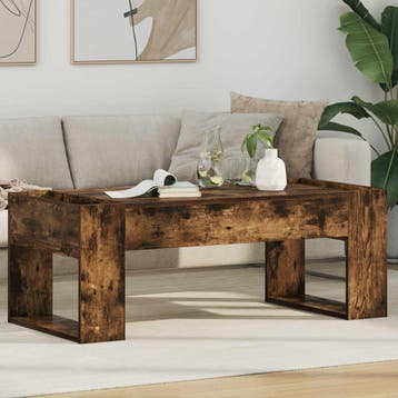 vidaXL Salontafel Rook Eiken 110 x 50 x 41 cm Bewerkt hout, Verzenden, Nieuw