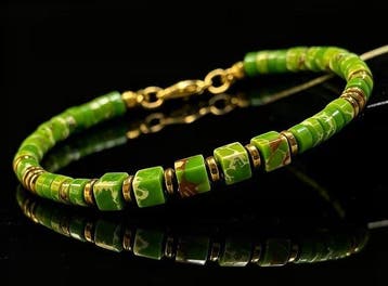 Exclusieve armband van natuurlijk Imperial Groene Jaspis en