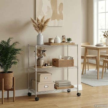 vidaXL Opbergrek met wielen 3-laags 150 kg 60x35x81 cm, Verzenden