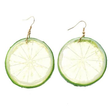 Fako Bijoux - Oorbellen - Plastic Fruit - Limoen Schijfje, Verzenden