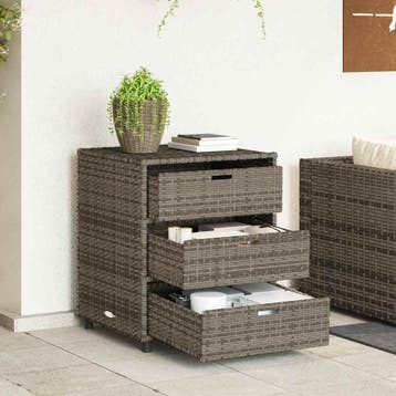 vidaXL Tuinkast 55x59x69 cm poly rattan grijs, Verzenden