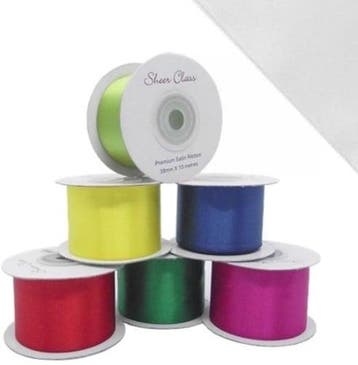Dubbelsatijn lint Wit 38 mm rol 10 meter, Huis en Inrichting, Nieuw