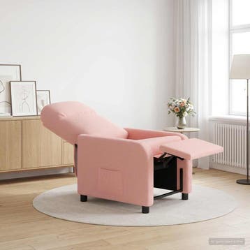 vidaXL Recliner Roze Bouclé, Verzenden, Nieuw