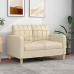 vidaXL Tweezitsbank / zetel 120 cm stof crèmekleurig, Verzenden