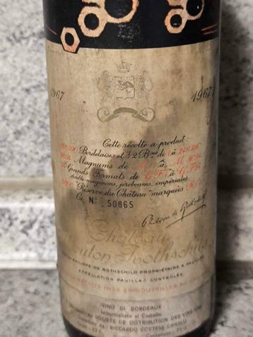1967 Chateau Mouton Rothschild - Pauillac 2ème Grand Cru, Nieuw
