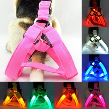 Honden tuigje tuig harnas hondentuigje LED S/M/L/XL *7 kleur, Verzenden, Nieuw