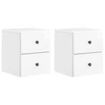 vidaXL Muurbevestigde Nachttafel 2 pcs Hoogglans Wit 34,5 x, Verzenden, Nieuw