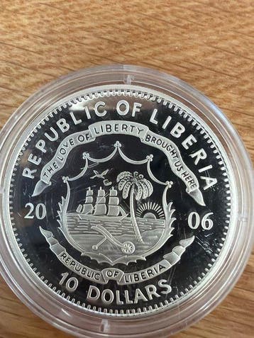 Liberia. 10 Dollars 2004 Olympische Winterspiele Innsbruck, Postzegels en Munten
