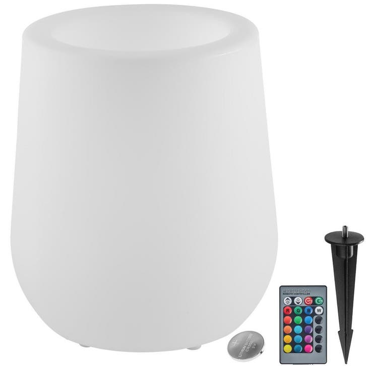 tectake LED-bloempot Luminous Courve Pot met afstandsbedieni, Tuin en Terras, Bloempotten, Verzenden