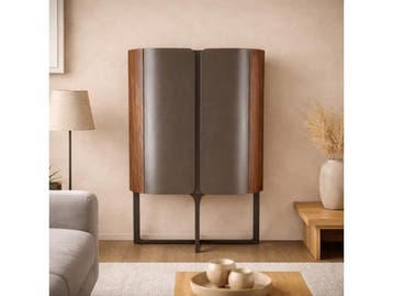 Veiling - Wandkast Walnoot - 160cm - Notenhout bruin - Bronz, Huis en Inrichting, Nieuw