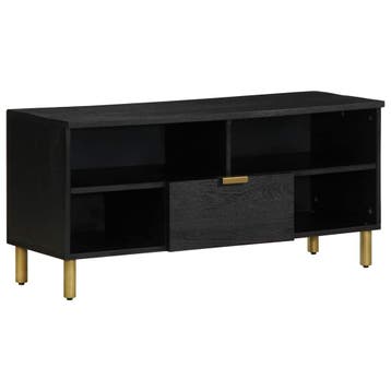 vidaXL Tv-meubel 100x33x46 cm bewerkt hout zwart, Verzenden