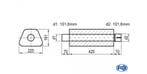 FOX Uni-geluiddemper trapezium met mof - verwerking 644 220x, Verzenden