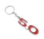 5.0 MUSTANG LOGO KEYCHAIN - CHROME/RED, Ophalen of Verzenden, Nieuw