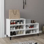 vidaXL Schoenenkast 102x36x60 cm bewerkt hout hoogglans wit, Verzenden