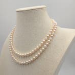 Collier Argent Perle - Akoya double 7,0 mm 19 pouces