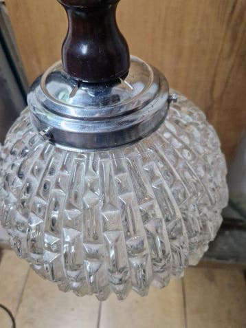 Plafondlamp - Hout, Glas - Art Deco