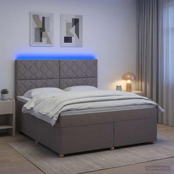 vidaXL Boxspringbed met matras met hoofdeinde Taupe 160 x, Verzenden, Nieuw