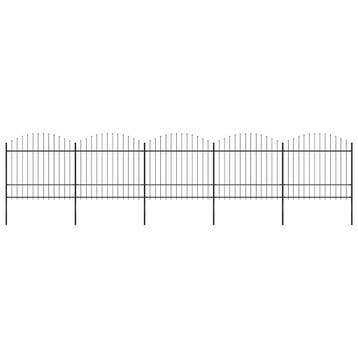 vidaXL Tuinhek met speerpunt staal 892,5x175 cm zwart, Verzenden, Nieuw