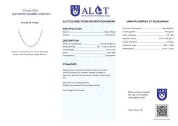 Zonder minimumprijs - Halsketting Zilver - Aquamarijn -, Nieuw